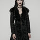 Punk Rave Goth Gorgeous Plush Coat in Black