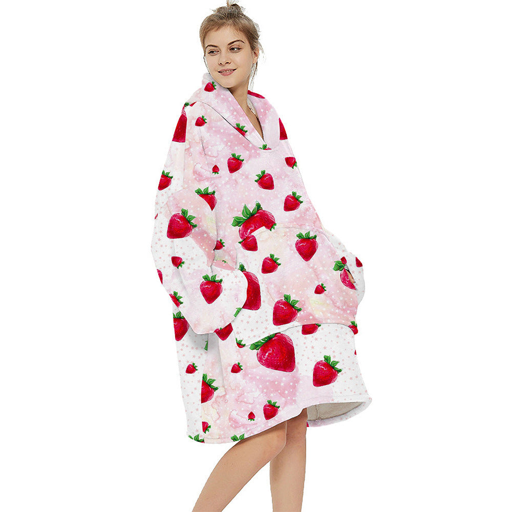 Extra-Large Printed Warm Layabout Blanket Hoodie