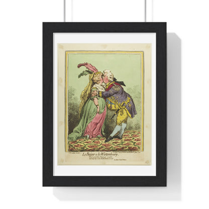 The Kiss at Würtemberg (1797) by James Gillray, from the Original, Framed Art Print