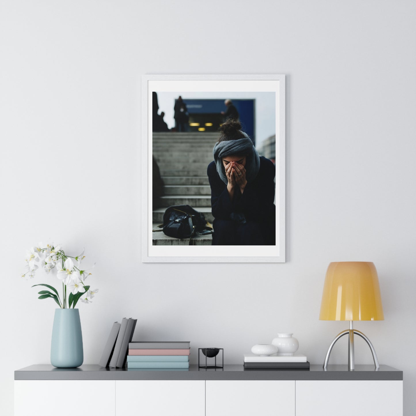 Raw Art Street Scene 'Designed by AI' Framed Art Print