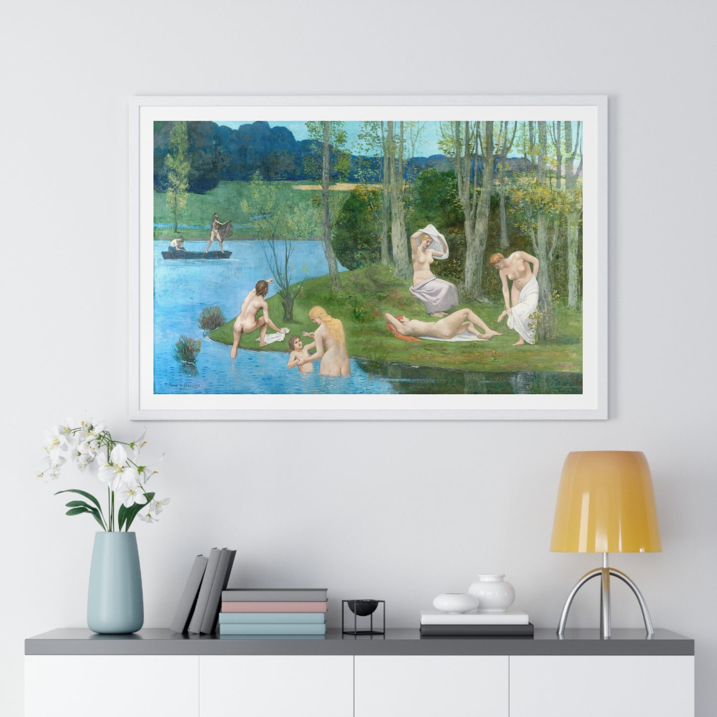Summer (1891) by Pierre Puvis de Chavannes, from the Original, Framed Art Print