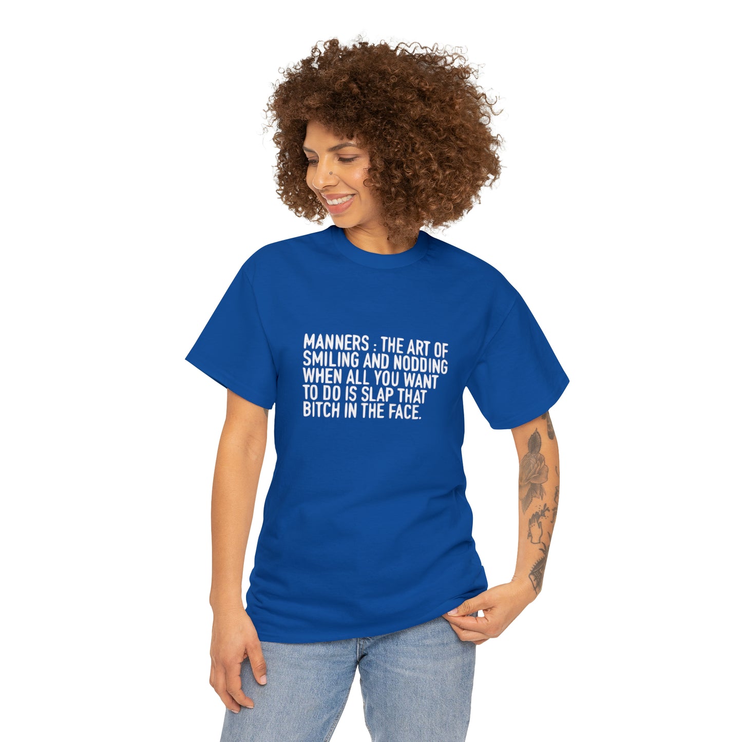 Manners: The Art of Smiling and Nodding, Funny Sarcastic T-Shirt