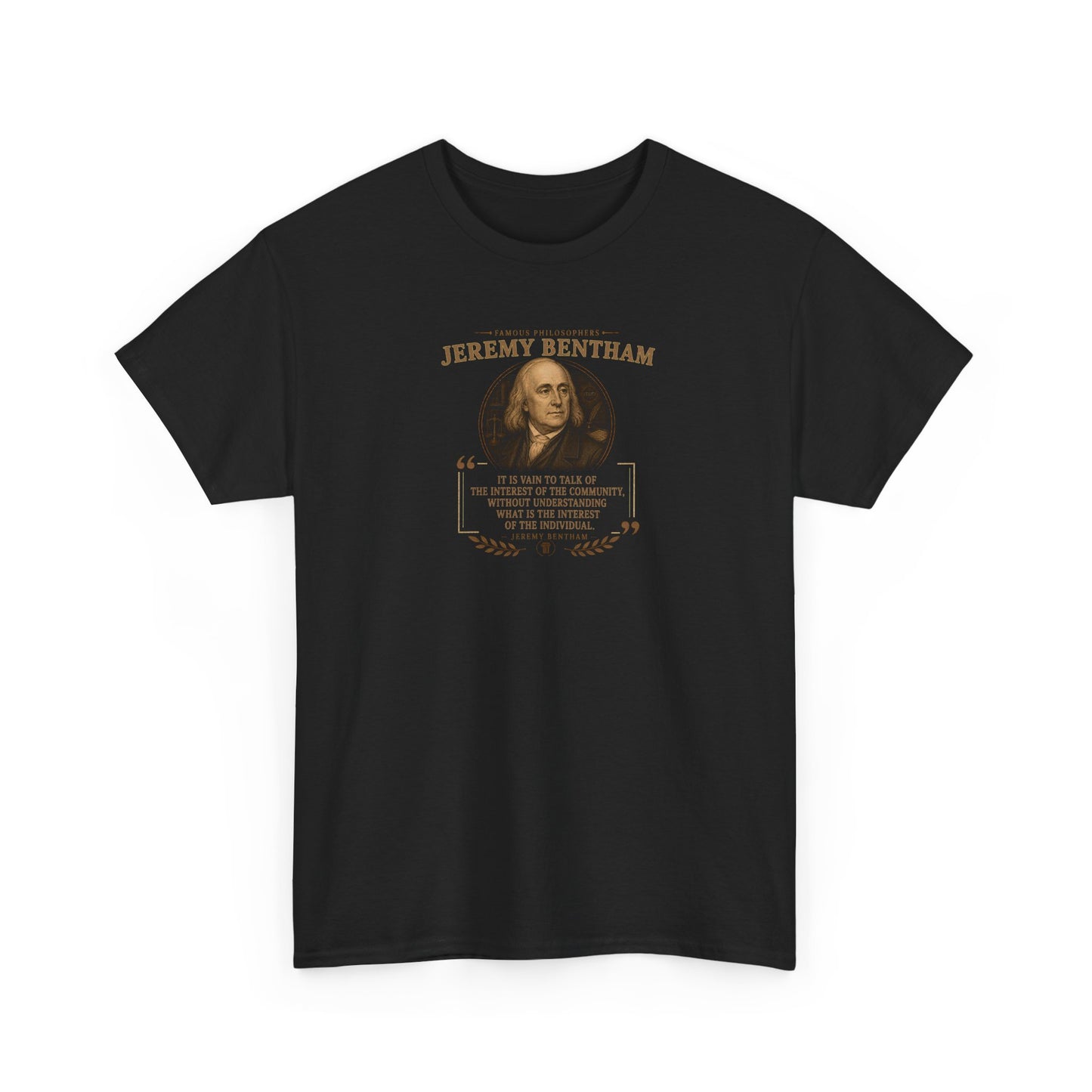 Jeremy Bentham on Community and Individuality, Philosophy Tribute T-Shirt