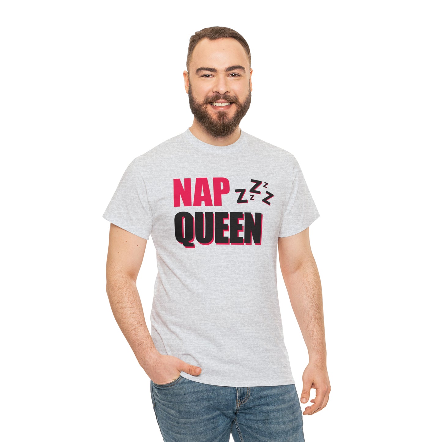 Nap Queen ヘビーコットン Tシャツ ユニセックス ワールドワイドサイズ 昼寝、睡眠、怠惰、休息