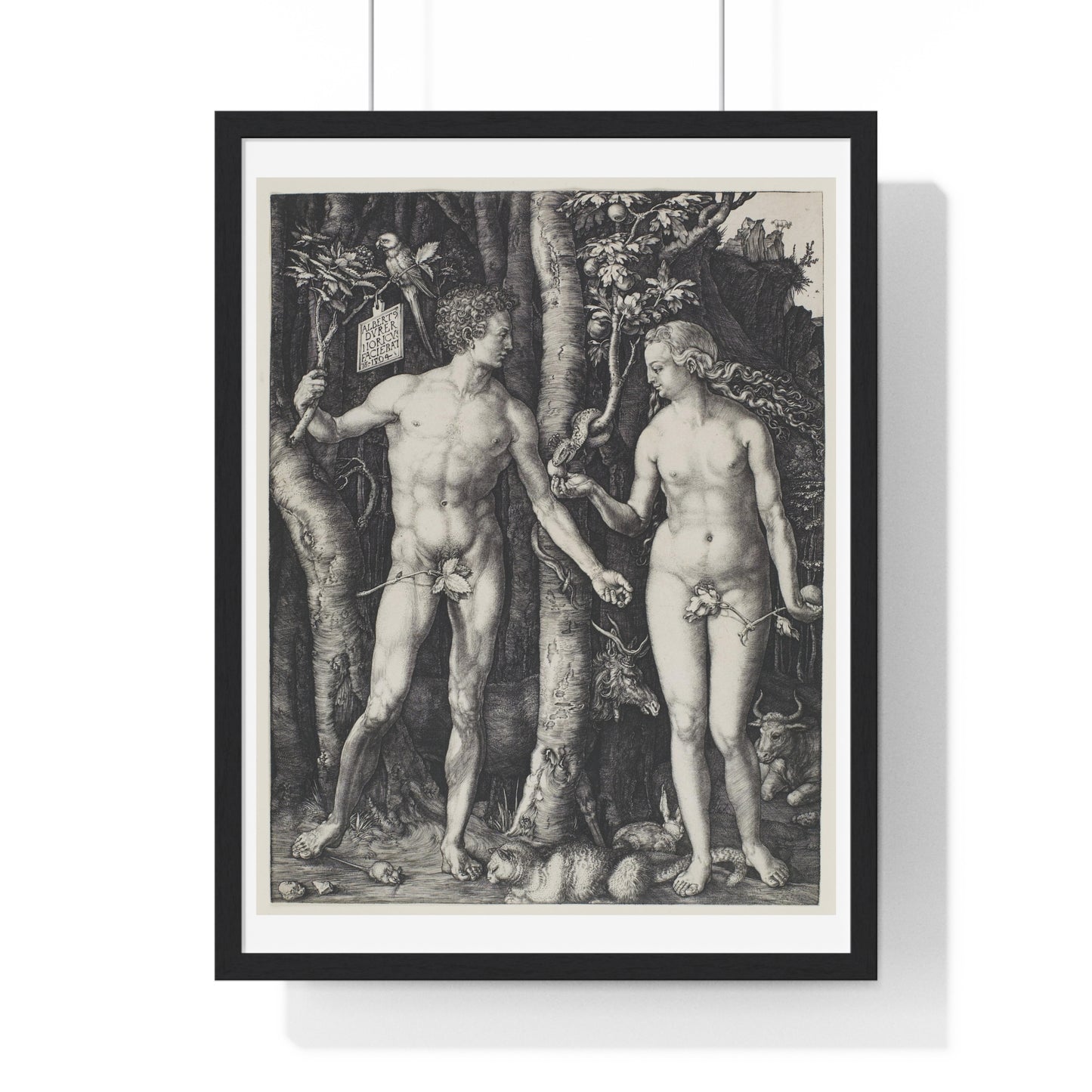 Adam and Eve (1504) by Albrecht Dürer from the Original, Framed Art Print