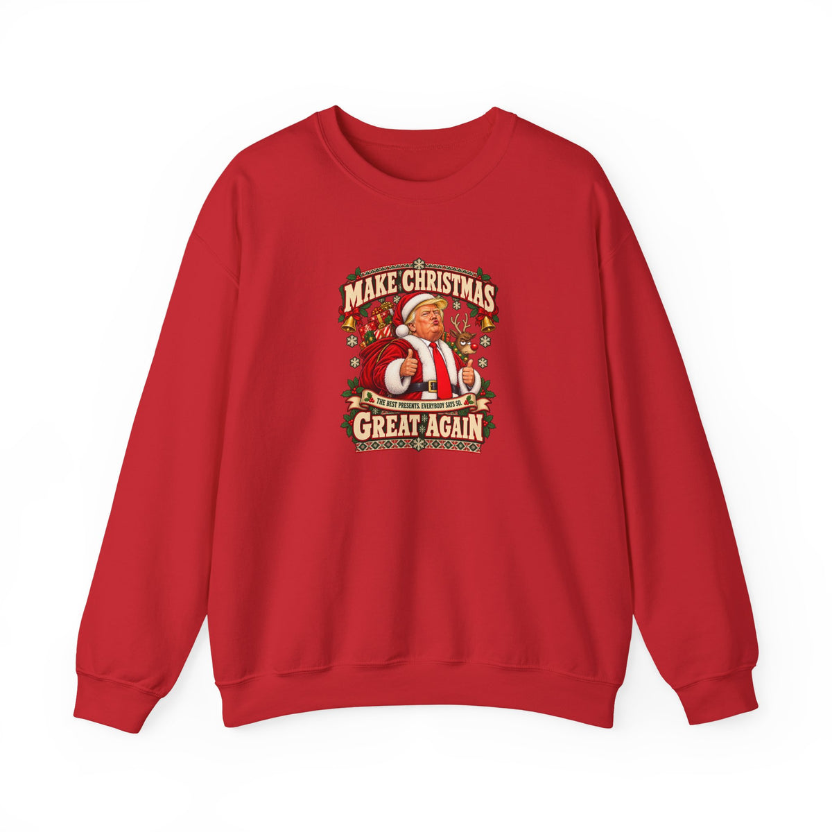 Funny Adult Christmas Jumpers: 'Make Christmas Great Again' Santa Crewneck