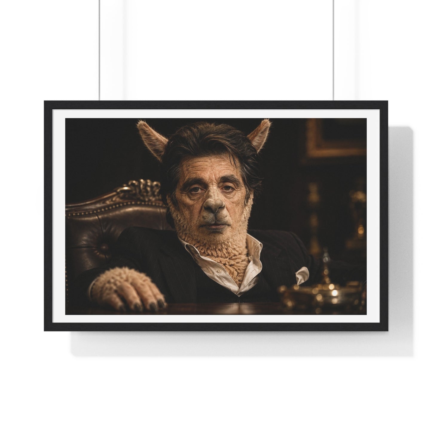 Alpaca Cino 'Designed by AI' Large Wall Art, Framed Print