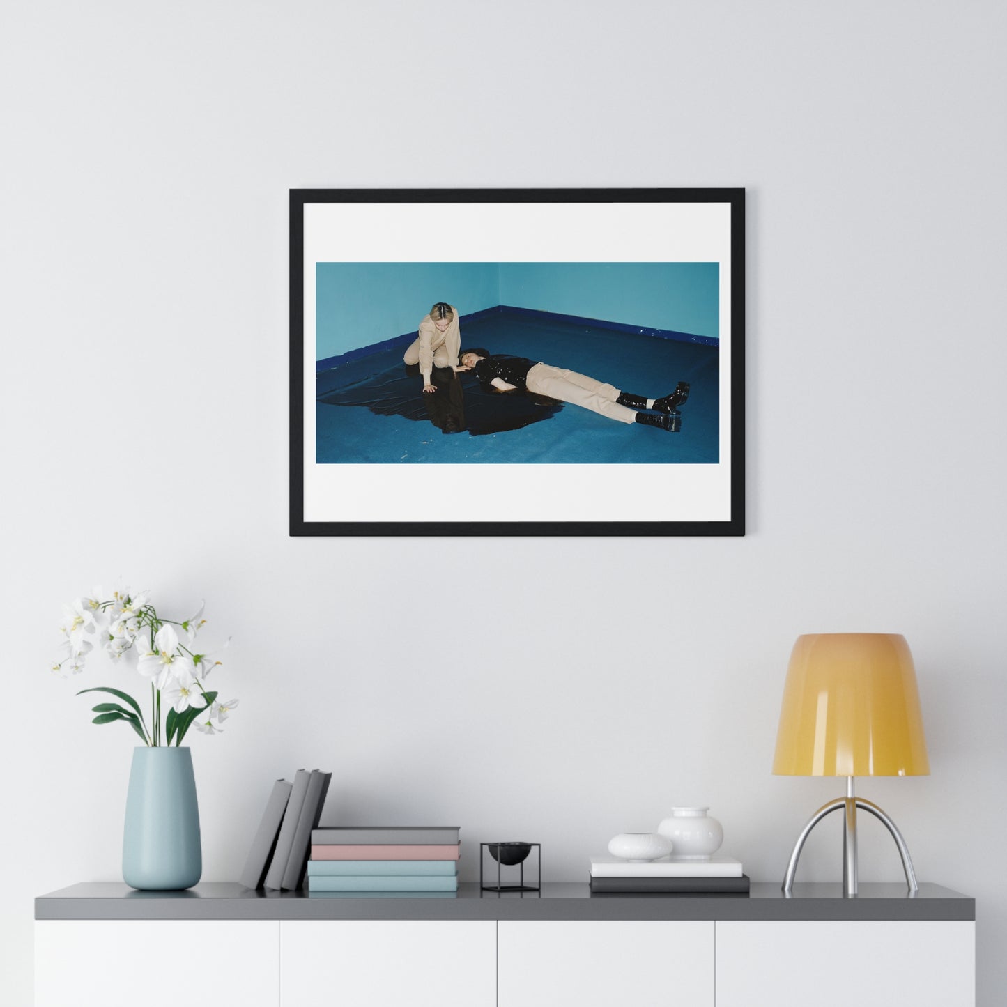 Macabre Death and Existential Exploration 'Designed by AI' Framed Art Print