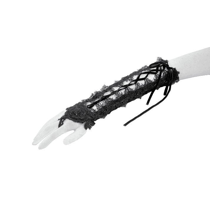 Dark in Love Erzebeth Lace-Up Gothic Arm Warmers