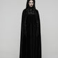 Punk Rave Goth Velvet Women's Long Cloak in Black