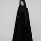 Punk Rave Goth Velvet Women's Long Cloak in Black