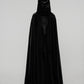 Punk Rave Goth Velvet Women's Long Cloak in Black