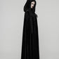 Punk Rave Goth Velvet Women's Long Cloak in Black