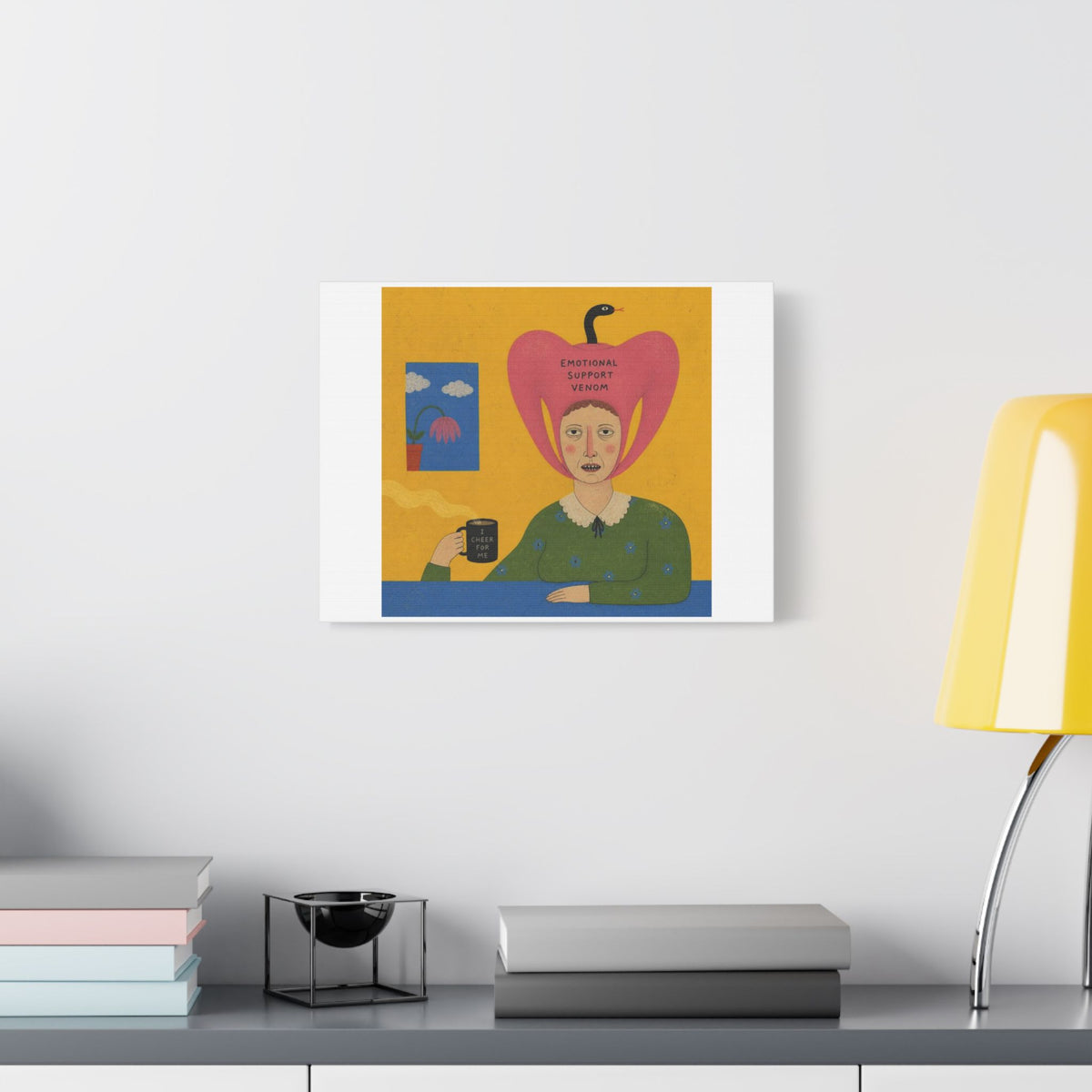 I Cheer for Me, Cartoon Art Print on Canvas