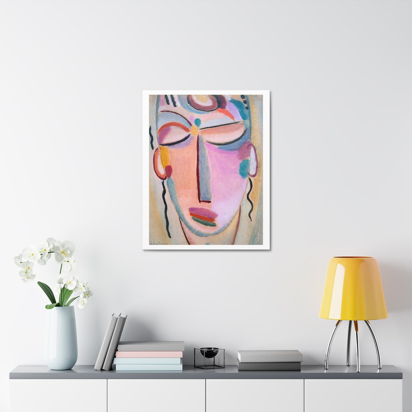 Meditation (1918) Vintage Illustration by Alexej von Jawlensky, Art Print from the Original on Canvas