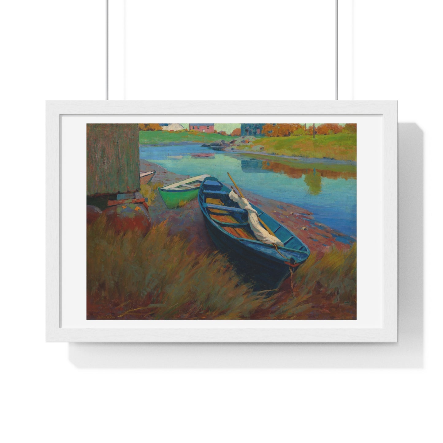 Boats at Rest (circa 1895) by Arthur Wesley Dow, from the Original, Framed Print