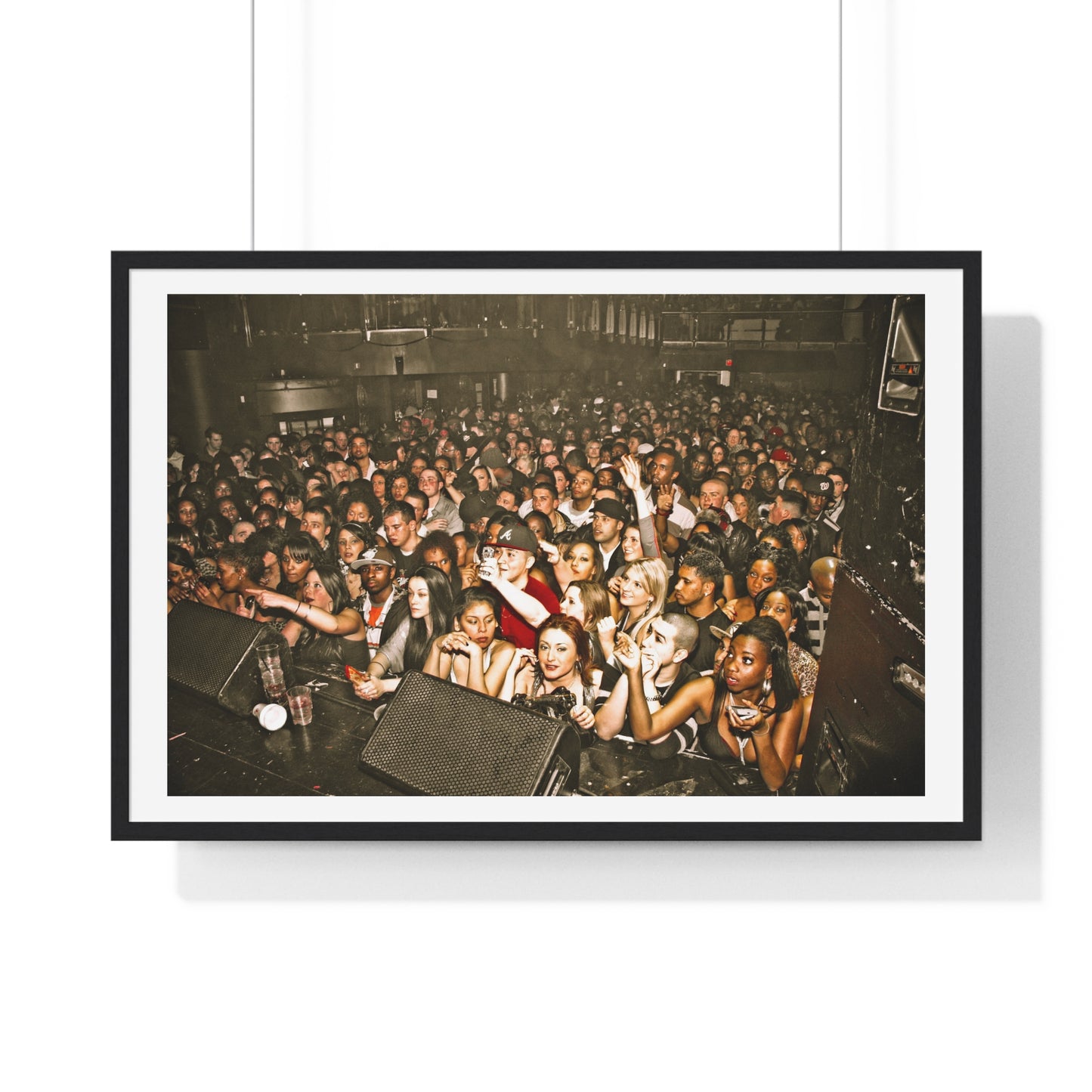 Crowd at Hip Hop Concert, Retro Photography (2017) from the Original, Framed Print