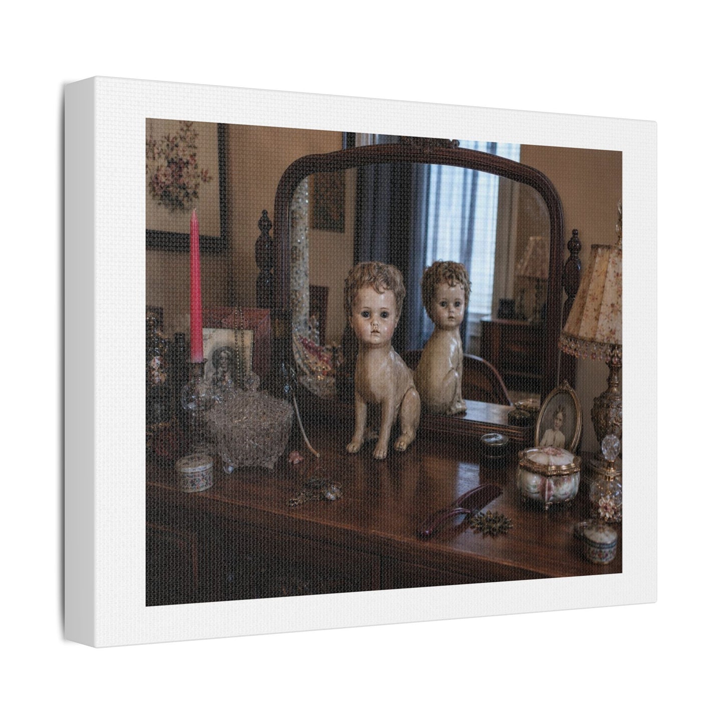 Eclectic Vintage Dressing Table 'Designed by AI' Art Print on Canvas