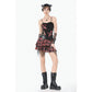 Dark in Love Punk Plaid Cross Strap Top