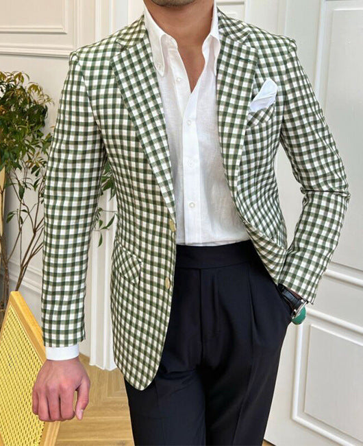 Men's British-Style Blazer, Plaid and Tartan