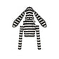 Dark in Love Xianne Prison Bunny Striped Hooded Crop Top