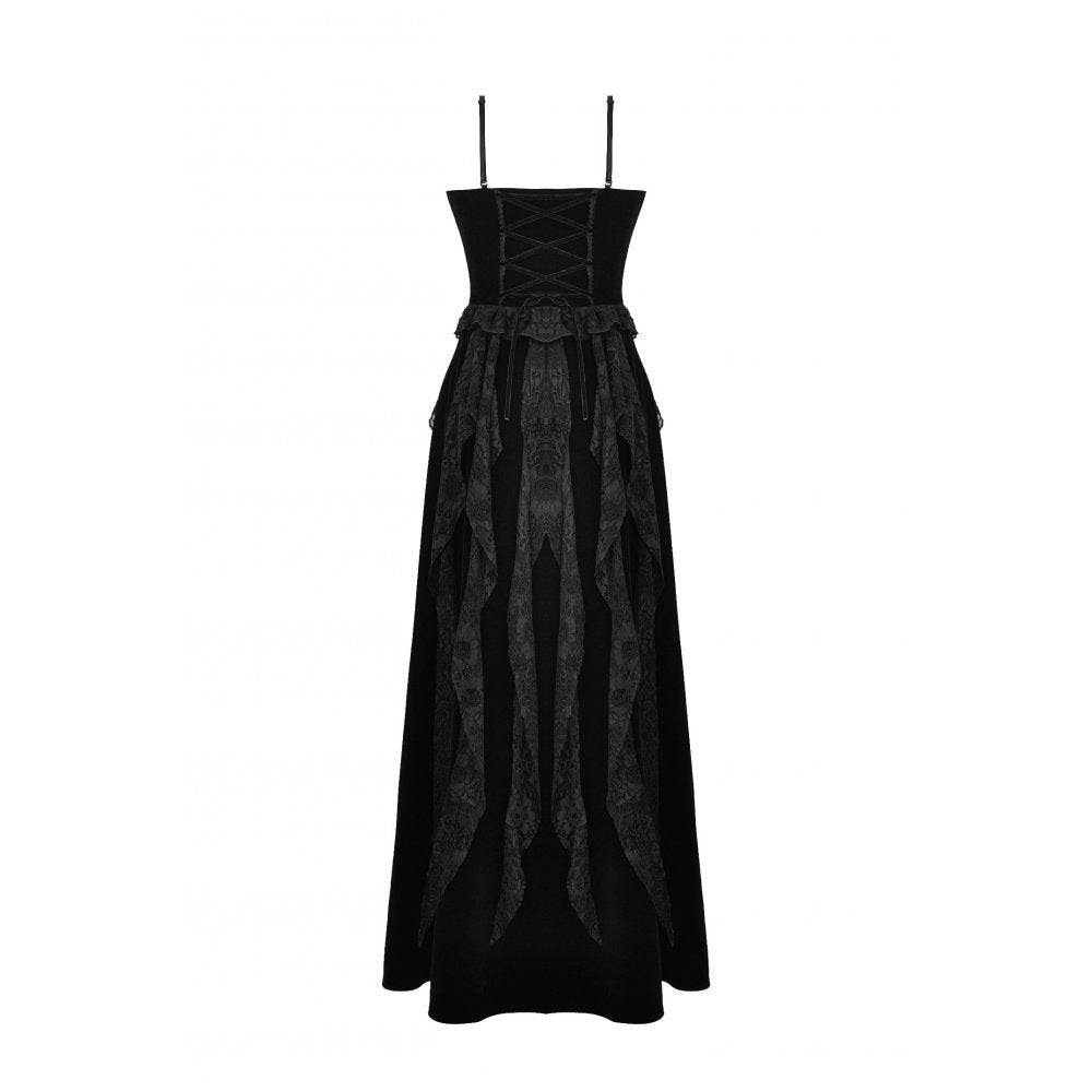 Dark in Love Fia Romantic Gothic Hollow Waist Maxi Dress