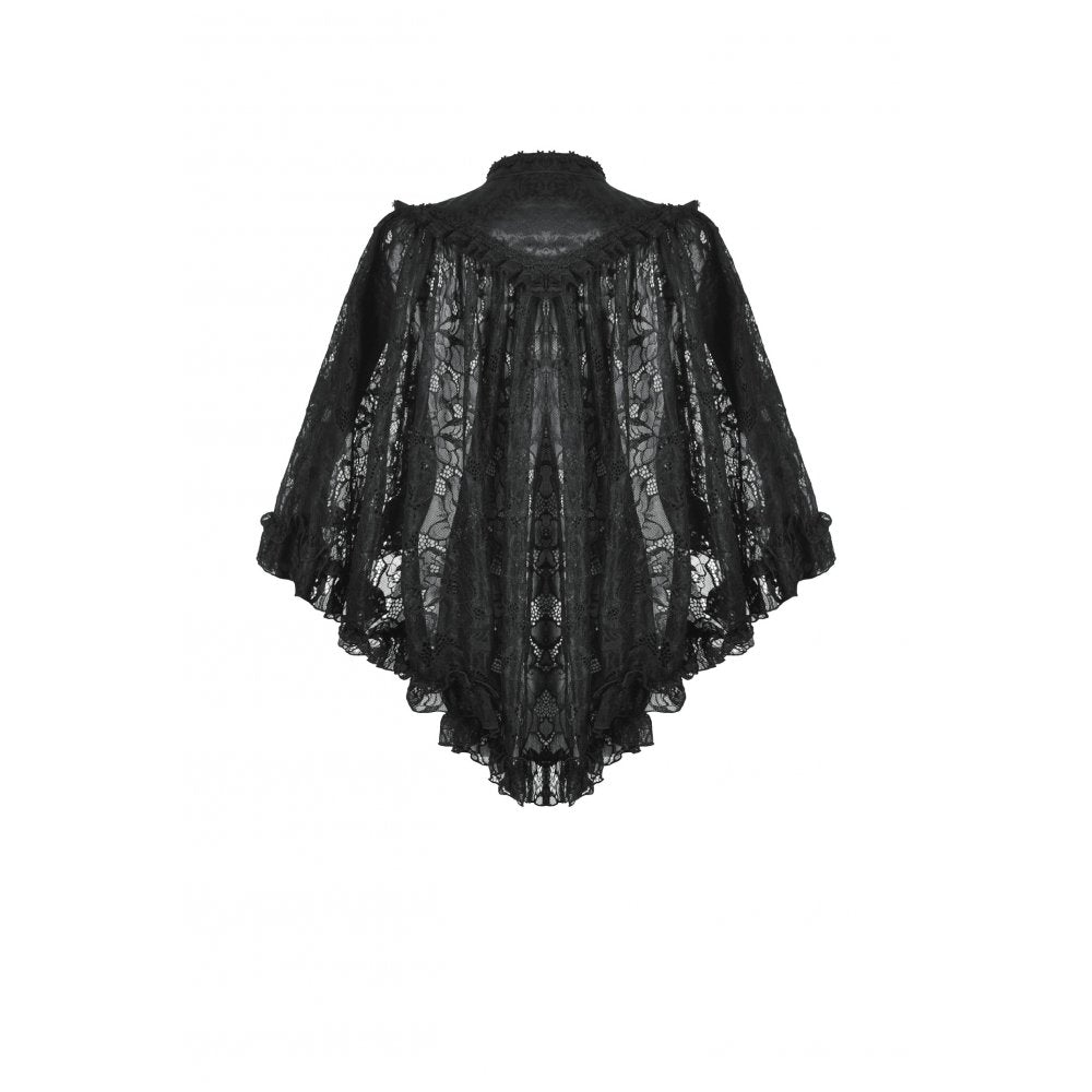 Dark in Love Zuri Vintage Lace Cape with Flowing Sleeves