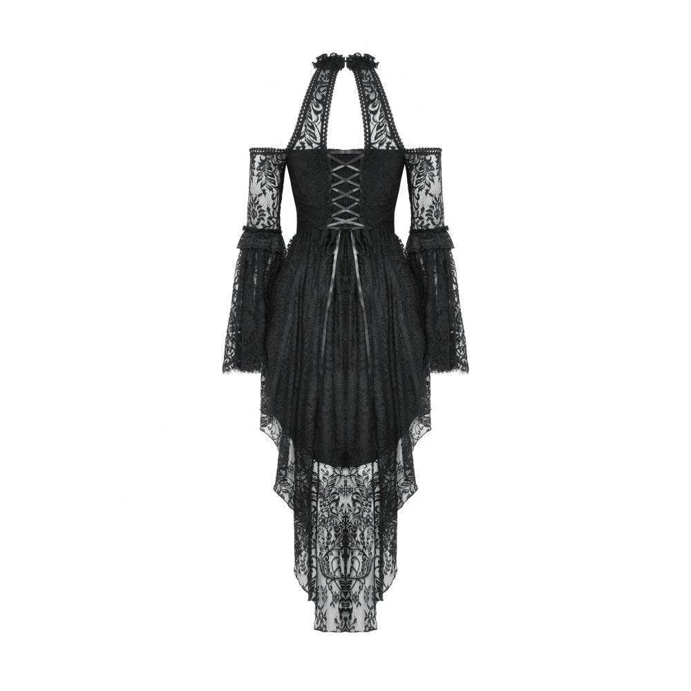 Dark in Love Gem Gothic Vine Lace-Tail Dress