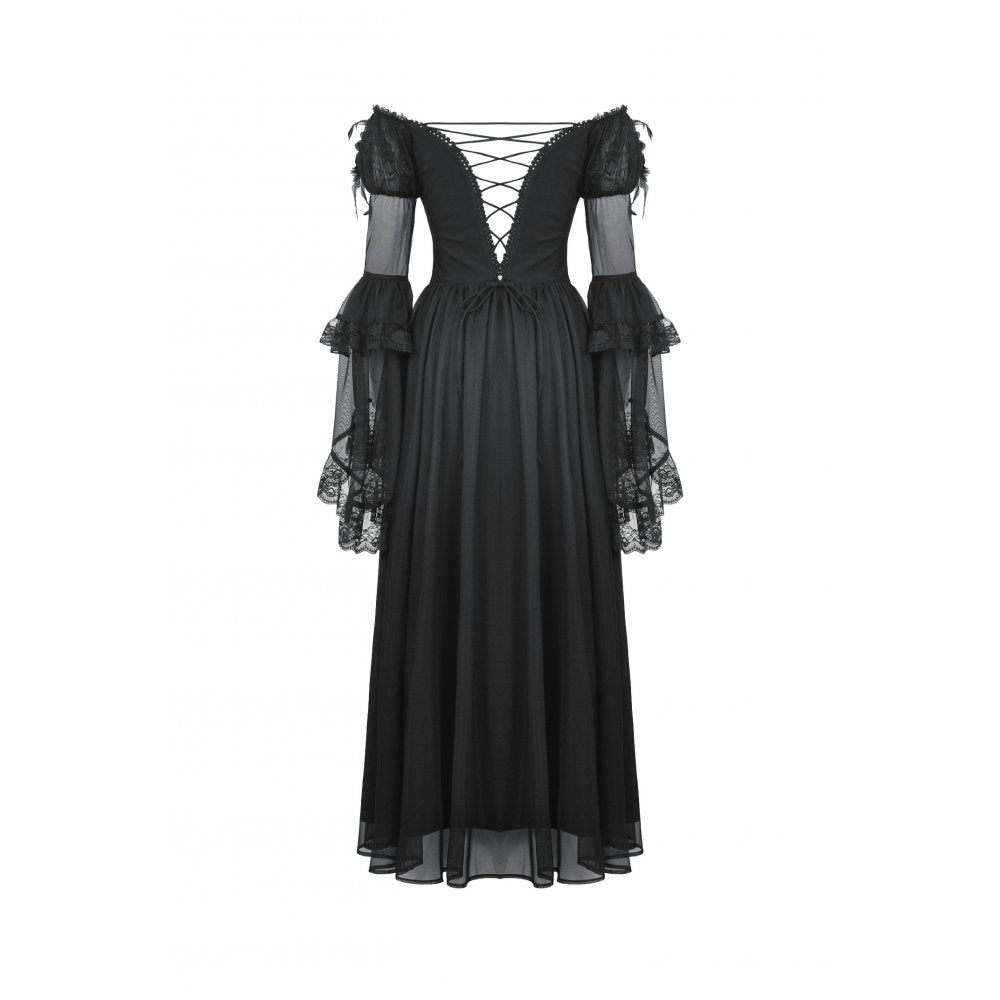Dark in Love Millicent Black Tulle Feather Fantasy dress