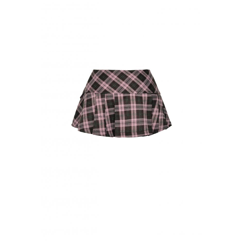 Dark in Love Rowan Punk Pink Plaid Mini Skirt