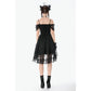 Dark in Love Romantic Gothic Lace-Layered High-Low Dress