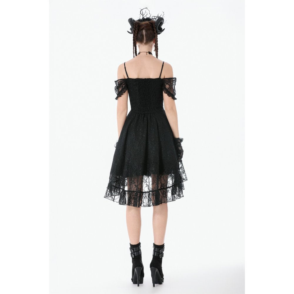 Dark in Love Romantic Gothic Lace-Layered High-Low Dress