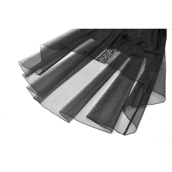 Dark in Love Ebon Rose High-Low Mesh and Lace Goth Dress