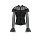 Dark in Love Seraphina Gothic Blouse, Layered Lace Cuffs