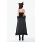 Dark in Love Gothic Victorian Lace Panel Skirt in Crimson
