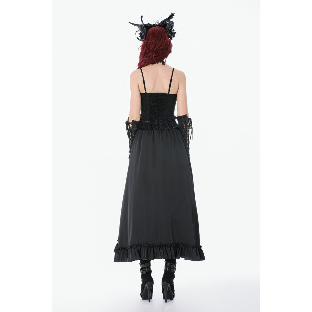 Dark in Love Gothic Victorian Lace Panel Skirt in Crimson