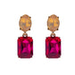 Retro Simple Square Crystal Drop Earrings
