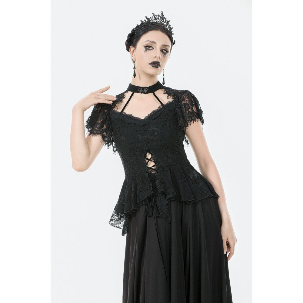 Dark in Love Ophelia Lace Corset Top in Black