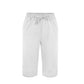 Women's Split Mid-Length Capri Shorts, Summer Casual Elastic Waist, Plus Sizes