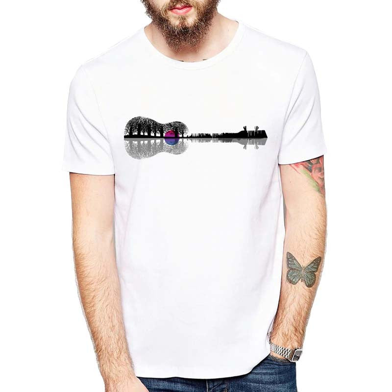 Guitar Landscape Design White T-Shirt