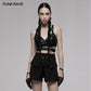 Punk Rave Nyx Elastic Cross-Strap Crop Top in Black
