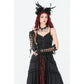 Dark in Love Black Lace Court Lace-Up Camisole