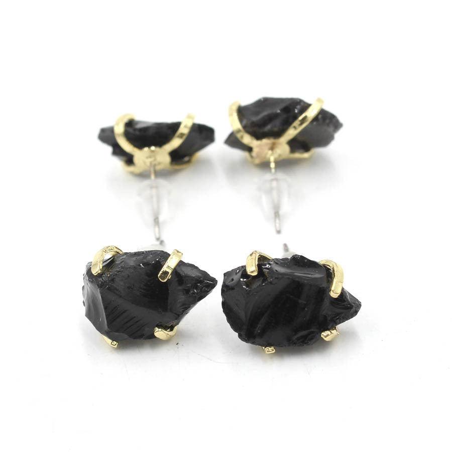 Healing Crystal Stud Earrings Irregular Natural Form