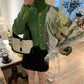 Women's Green Tweed Classic French-Style Tailored Jacket