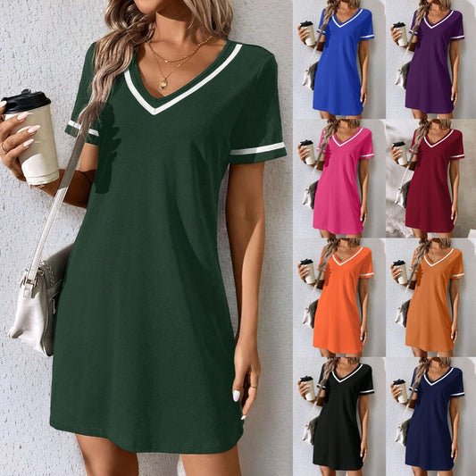 Women's Tennis-Style Dress, Casual Short-Sleeve Dress, Multi Colours