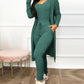 Vireous Casual Women's Jumpsuit Set with High-Waist Drawstring Pants