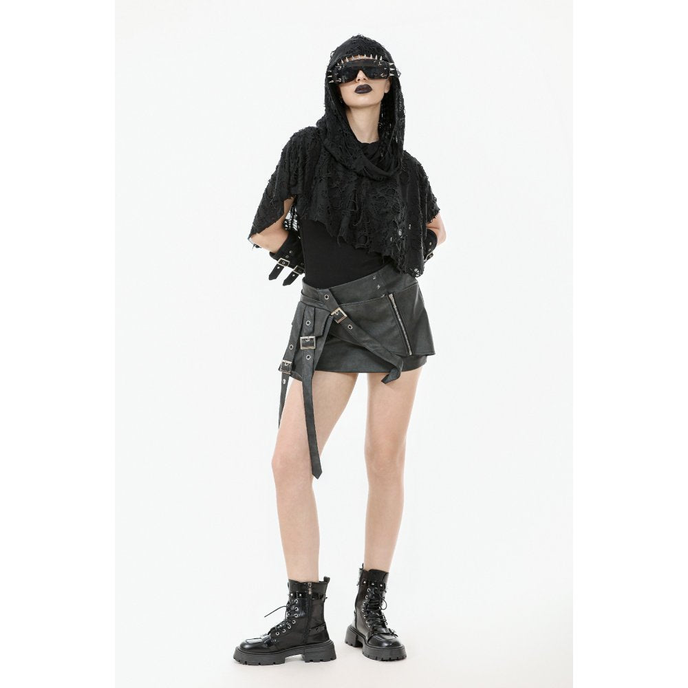 Dark in Love Nyx Distressed Shredded Hooded Poncho