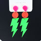 Fashion Colour-Contrast Lightning Strike Acrylic Earrings