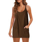 Vireous Women's Fashion Slinky Vest and Shorts Set, Multicolours