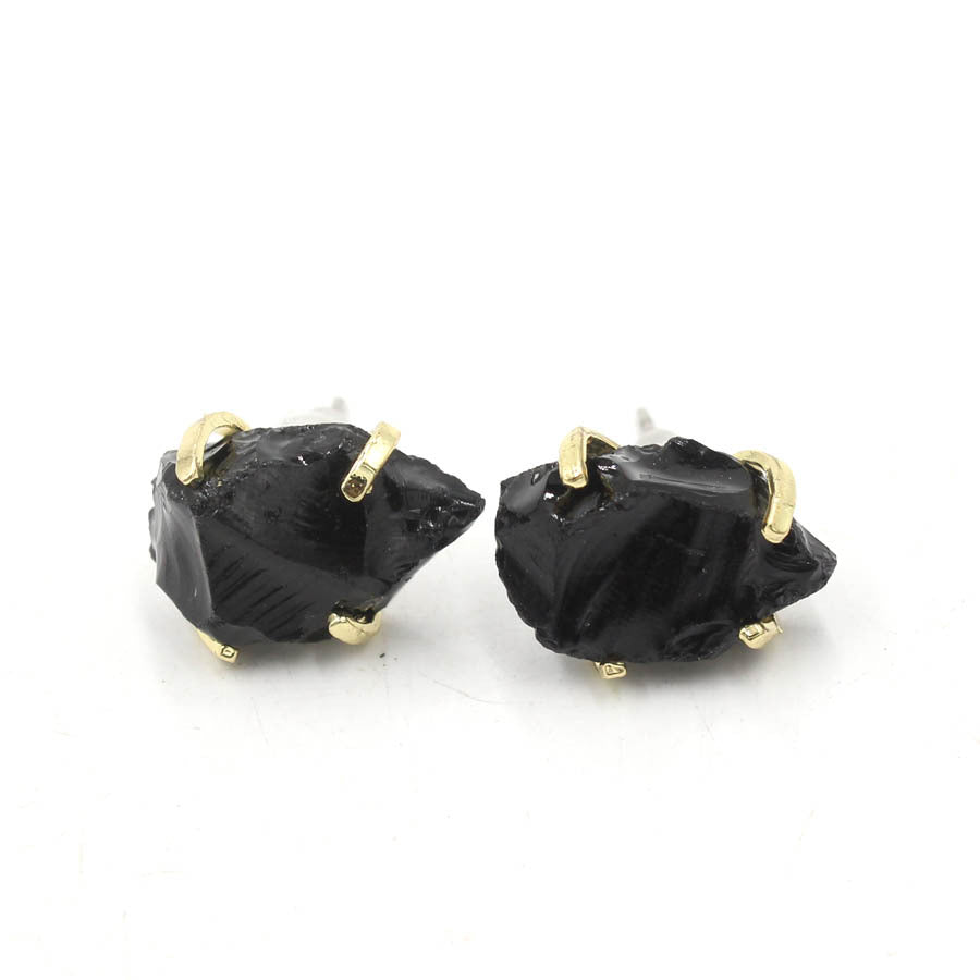 Healing Crystal Stud Earrings Irregular Natural Form